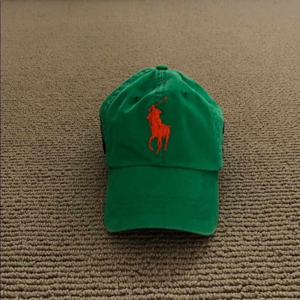 Green adjustable polo baseball hat